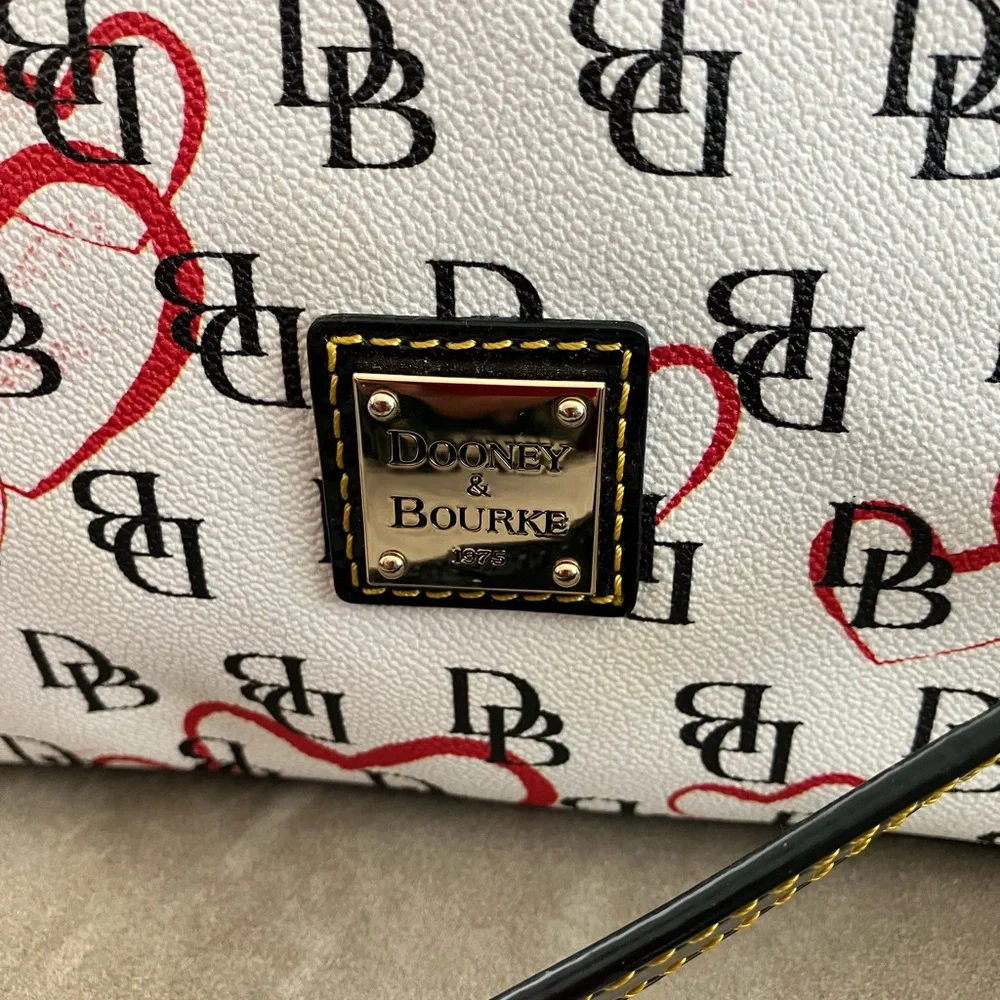 Dooney & Bourke w/ Black Patent Leather Tassel, Handles, Optional Strap and Trim - Picture 4 of 16